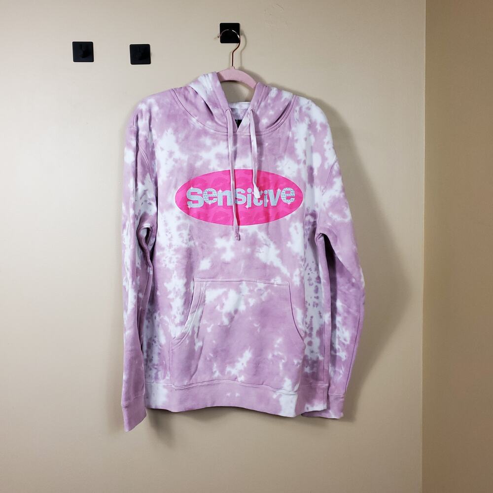By Samii Ryan Pink Tie-dye Oversize Sensitive Hooded Sweatshirt Size M